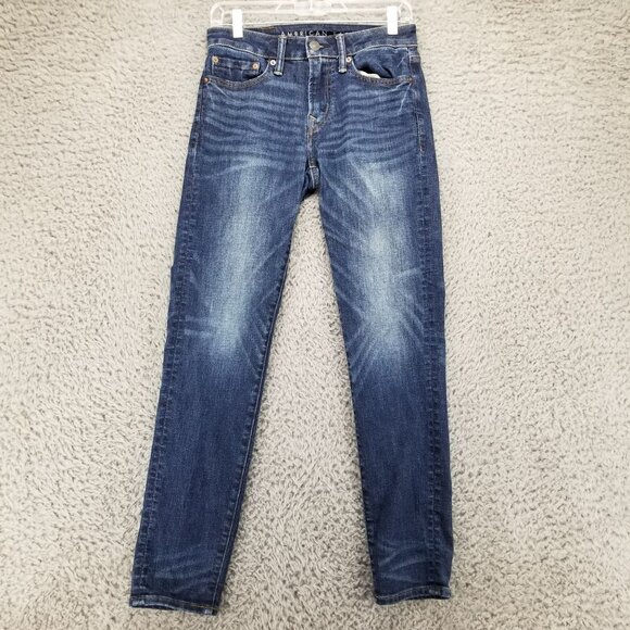 American Eagle Outfitters Jeans Mens 28x30 Blue Skinny Stretch - Picture 1 of 13